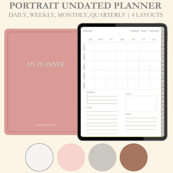 Undated Portrait Planner