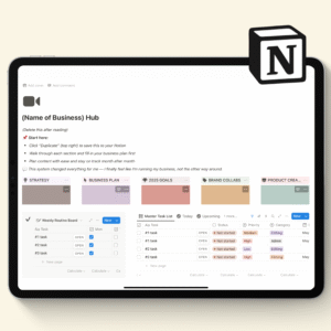 Notion Business and Social Media Planner