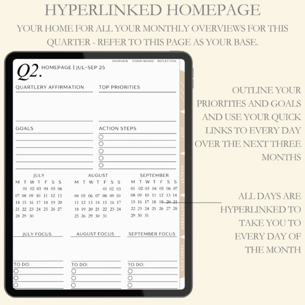 Digital Quarterly Planner Jul-Sep 2025 - Image 2