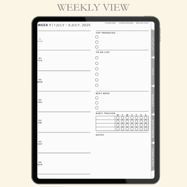 Digital Quarterly Planner Jul-Sep 2025 - Image 5