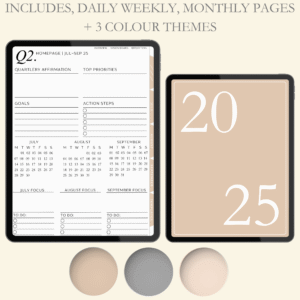 Digital Quarterly Planner Jul-Sep 2025